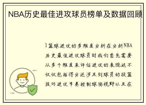 NBA历史最佳进攻球员榜单及数据回顾